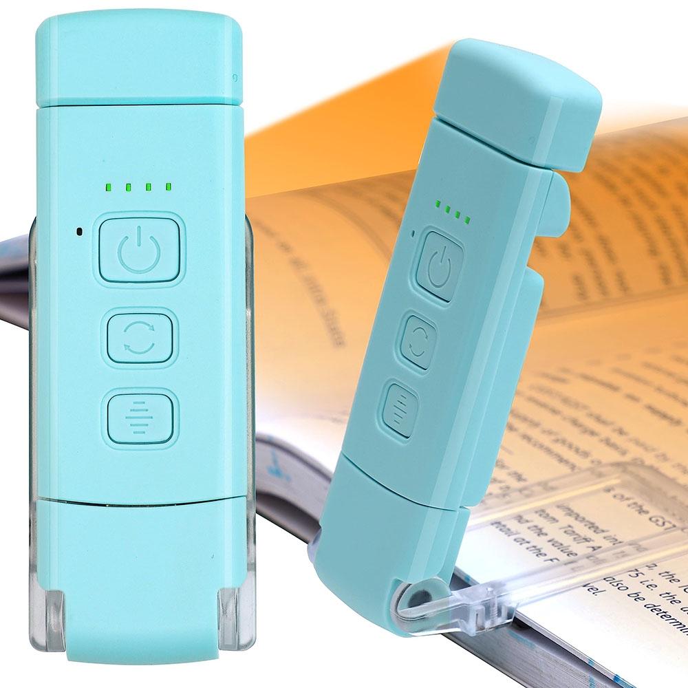 USB Rechargeable Clip On Reading Light With 3 Color Modes Eye Protection 13