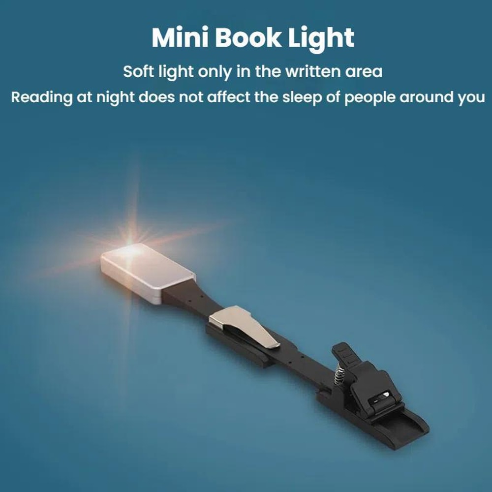 Rechargeable Book Light Clip On Reading Lamp With 3 Color Modes Magnetic Bookmark Design 8