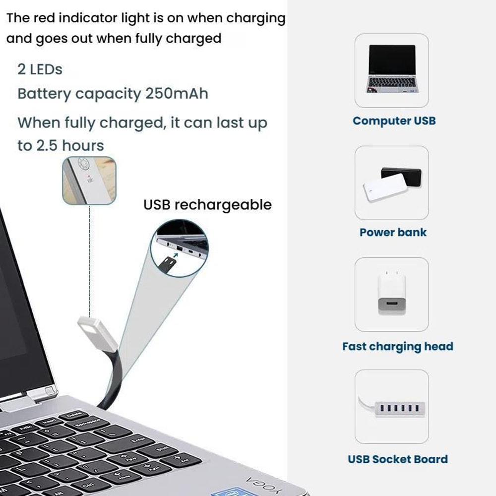 Rechargeable Book Light Clip On Reading Lamp With 3 Color Modes Magnetic Bookmark Design 5