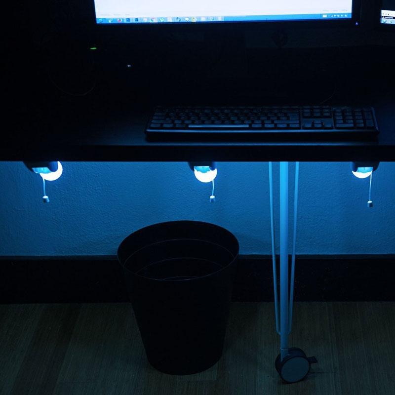 Portable LED Night Light Pull Cord Bedside Lamp For Bedroom Closet Emergency Use 4