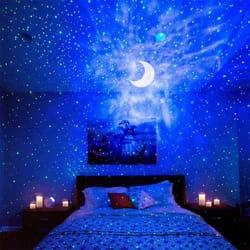 star galaxy projector lamp with remote control rechargeable night light
