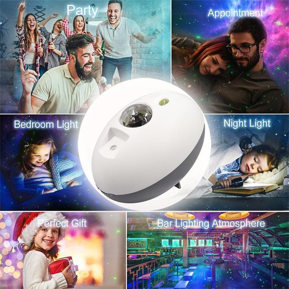 Star Galaxy Projector Lamp With Remote Control Rechargeable Night Light 6