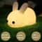 Rechargeable Rabbit Night Light with Dual Tone LED and Soft Silicone Touch Control