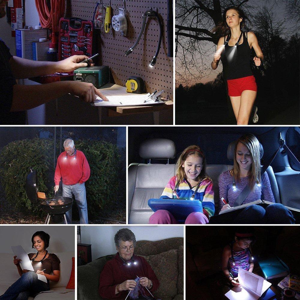 Portable U Shaped LED Book Light Handsfree Flexible Neck Reading Lamp 9