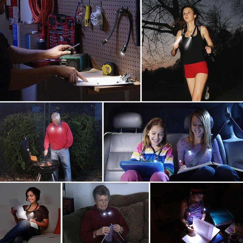 Portable U Shaped LED Book Light Handsfree Flexible Neck Reading Lamp 9