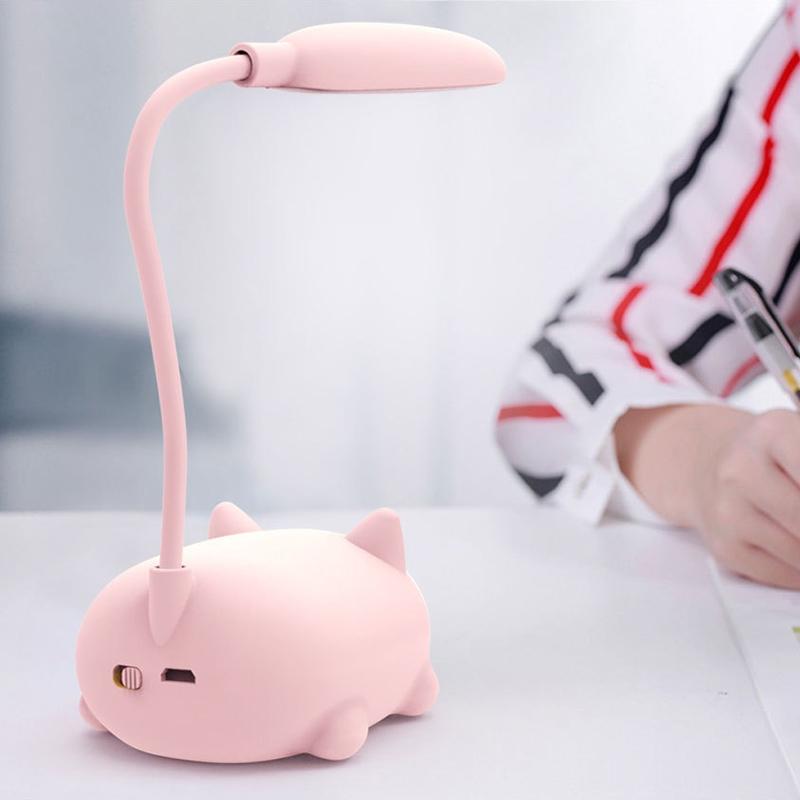 Cartoon Cat LED Desk Lamp Eye Protection USB Rechargeable 3
