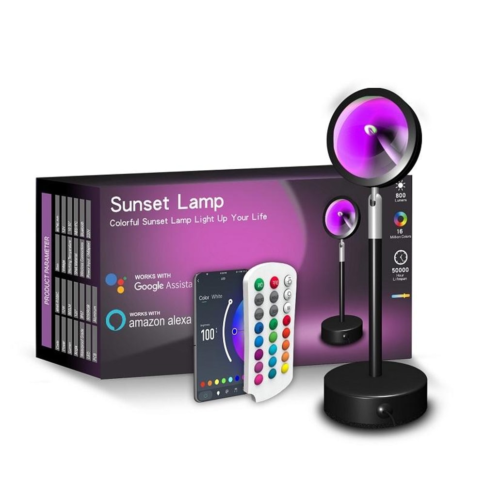 UltraRelax Sunset Projection Ambient Floor Lamp With Bluetooth App Control 4