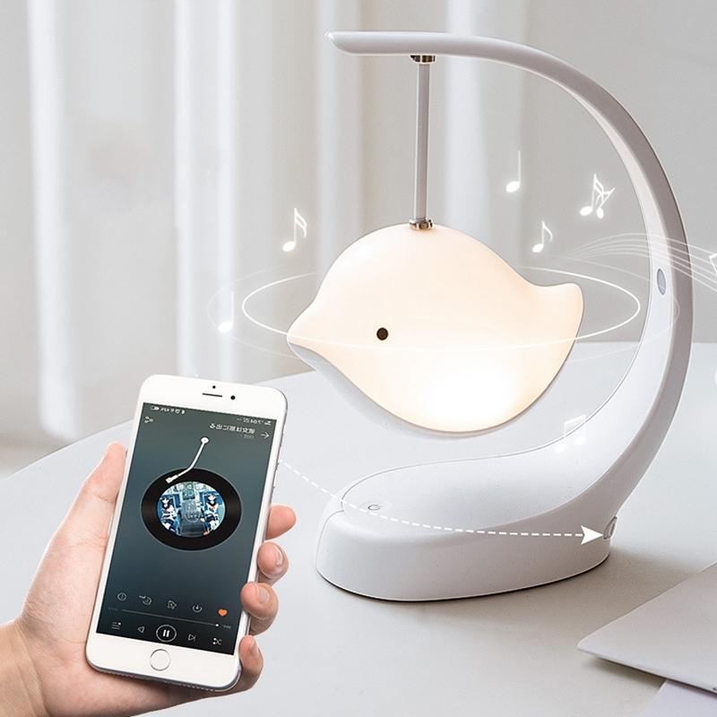 Bluetooth Speaker Night Light Desk Lamp With Touch Control USB Rechargeable Battery 6