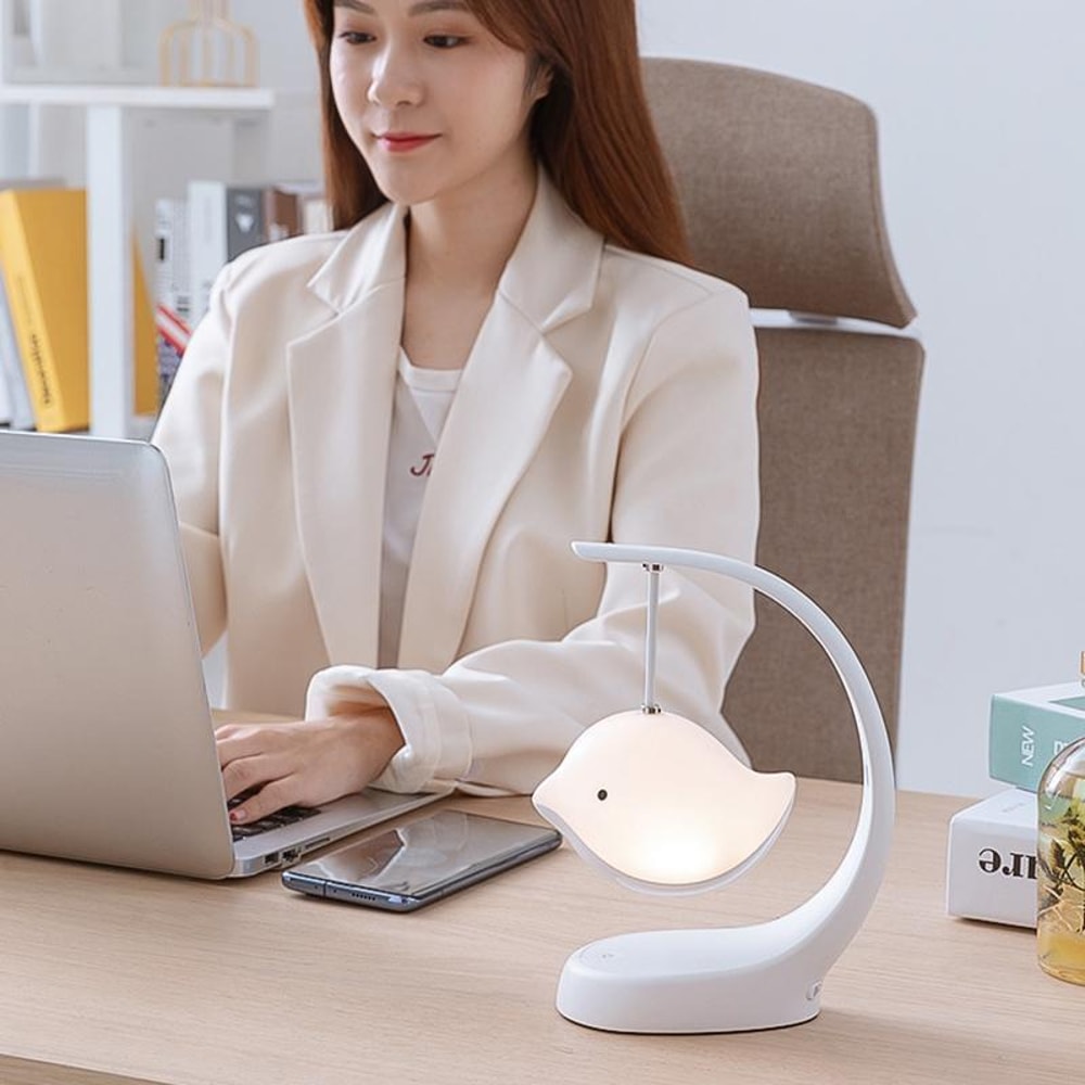 Bluetooth Speaker Night Light Desk Lamp With Touch Control USB Rechargeable Battery 10