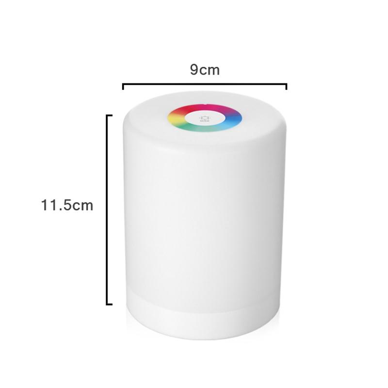 RGB Touch Night Light Rechargeable LED Bedside Lamp For Bedroom Kids Camping 3
