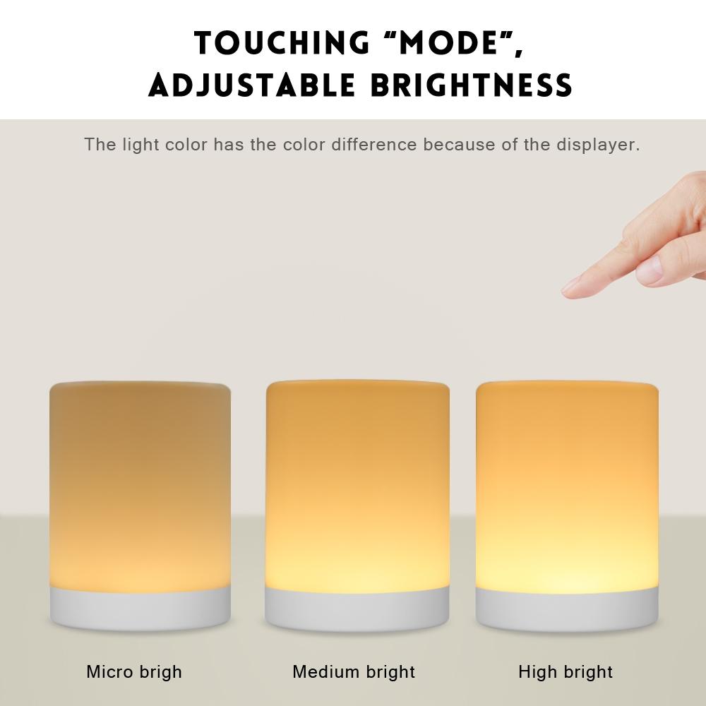 RGB Touch Night Light Rechargeable LED Bedside Lamp For Bedroom Kids Camping 5