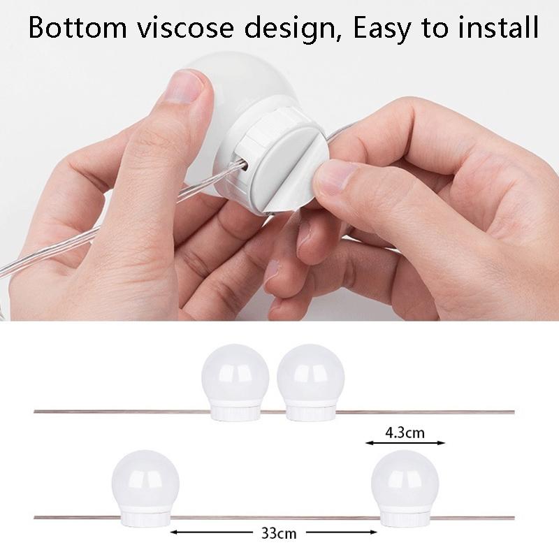 USB Vanity Mirror Lights Adjustable Brightness LED Makeup Light Kit For Dressing Tables 3