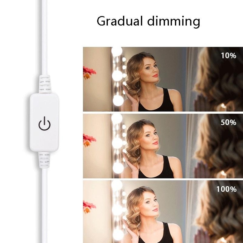 USB Vanity Mirror Lights Adjustable Brightness LED Makeup Light Kit For Dressing Tables 7