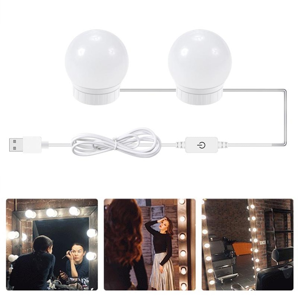 USB Vanity Mirror Lights Adjustable Brightness LED Makeup Light Kit For Dressing Tables 2