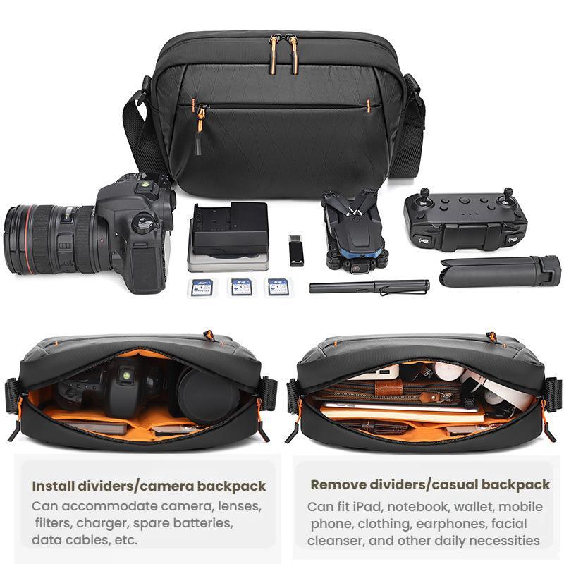 Water Resistant DSLR Camera Sling Bag With Removable Dividers Tripod Strap 3