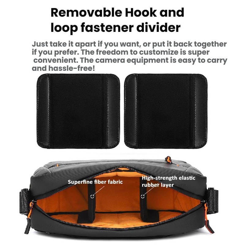 Water Resistant DSLR Camera Sling Bag With Removable Dividers Tripod Strap 4
