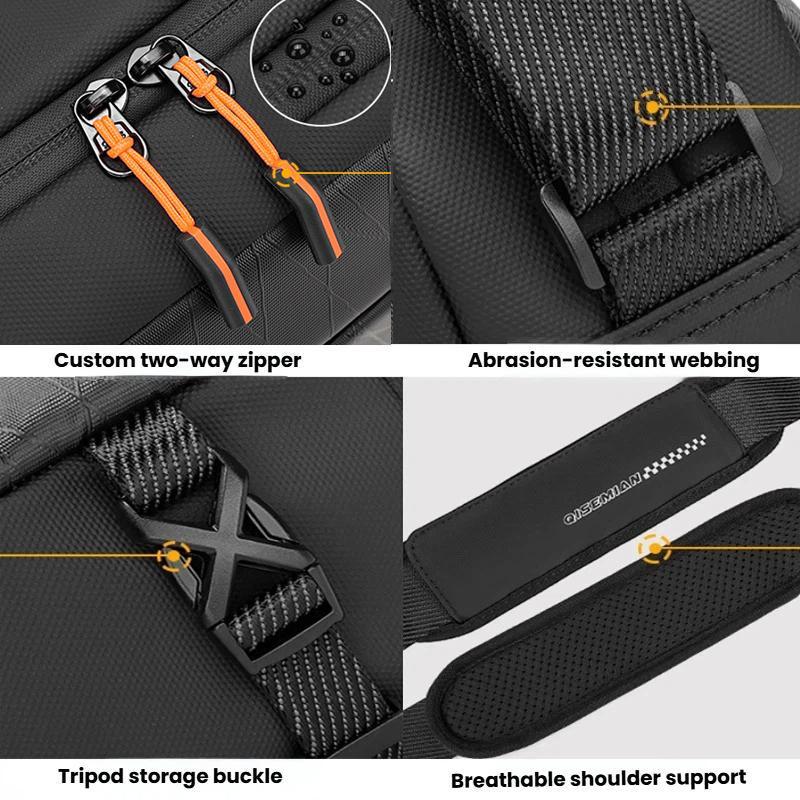 Water Resistant DSLR Camera Sling Bag With Removable Dividers Tripod Strap 7