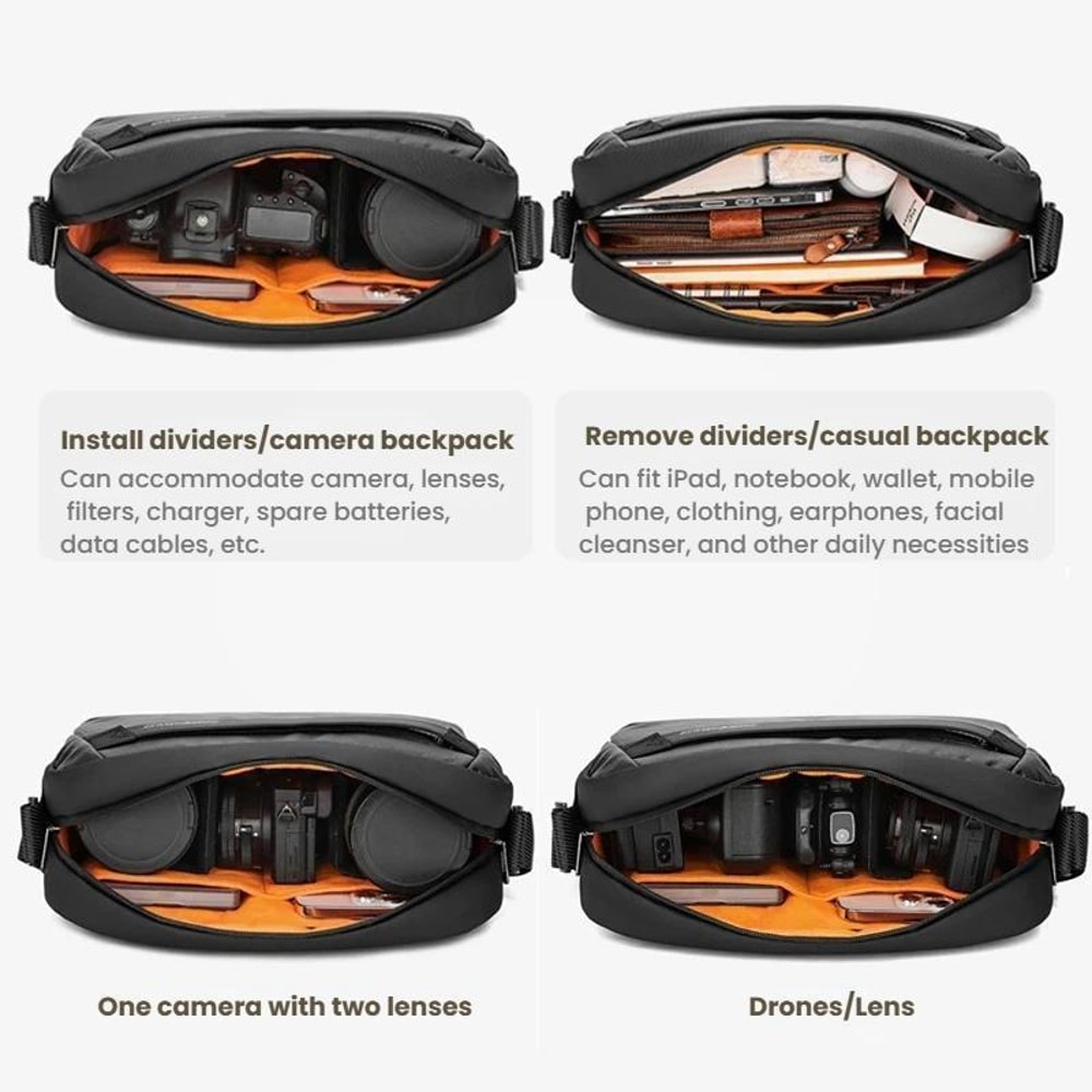 UrbanShield DSLR Sling Camera Bag For Men With Tripod Strap Removable Dividers 6