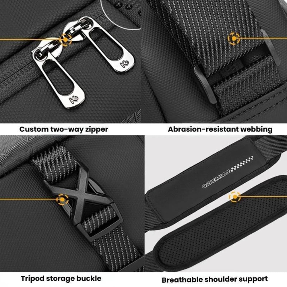 UrbanShield DSLR Sling Camera Bag For Men With Tripod Strap Removable Dividers 10