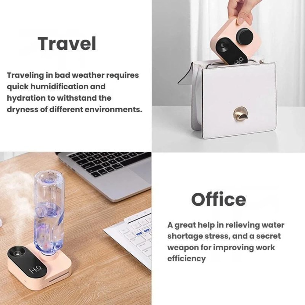Mini Camera Air Humidifier USB Rechargeable Portable Desk Mist Diffuser 9