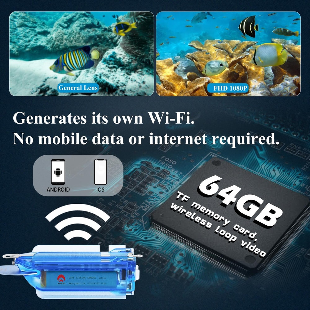 Underwater Fishing Camera With App Control 30M Waterproof Depth 4