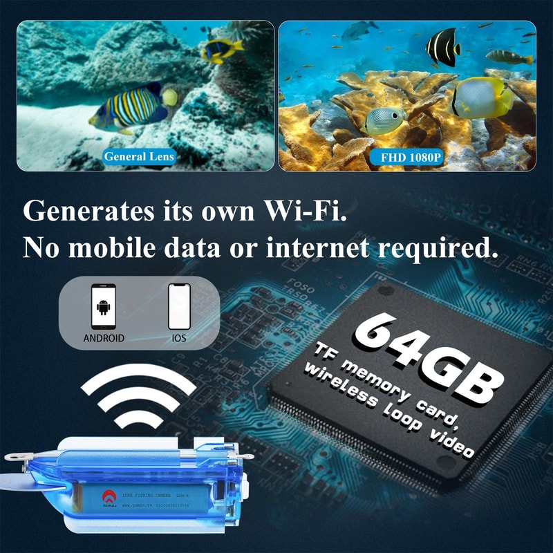Underwater Fishing Camera With App Control 30M Waterproof Depth 4