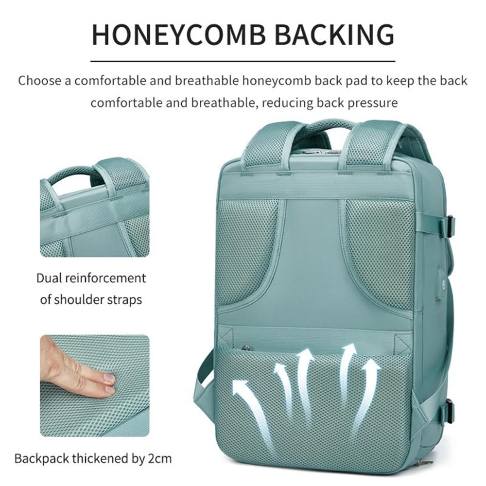 UrbanShield Travel Laptop Backpack With Shoe Compartment Waterproof Storage 11