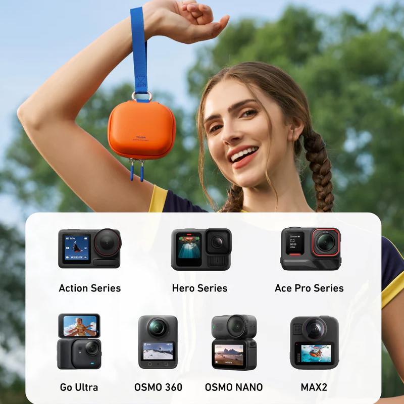 Mini Action Camera Case Waterproof Hard Shell Travel Storage Bag For GoPro DJI Insta360 2