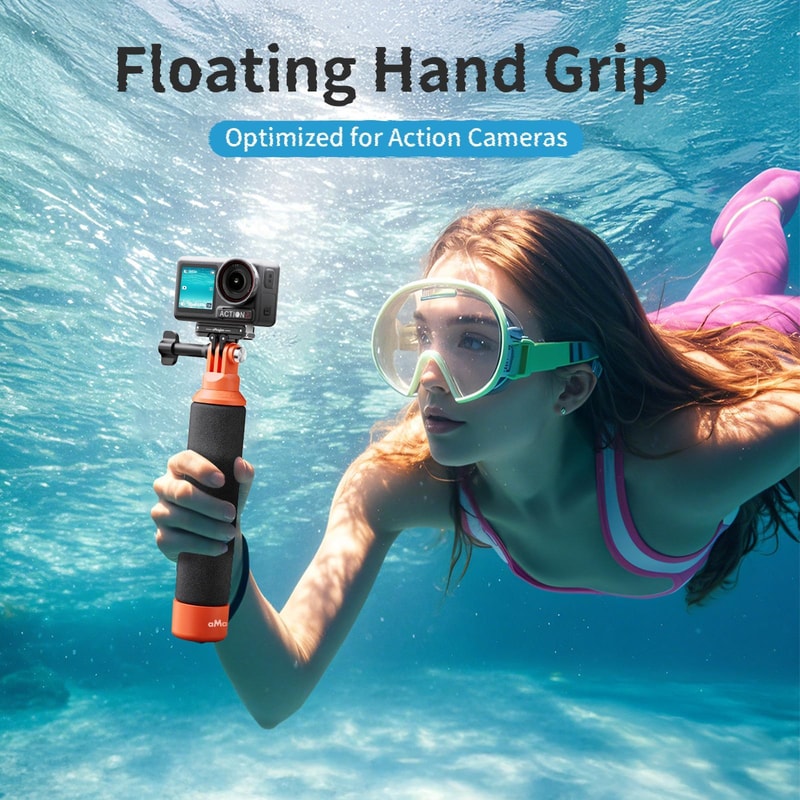 Floating Action Camera Grip Handle with Universal Mount for GoPro & 360 Cameras