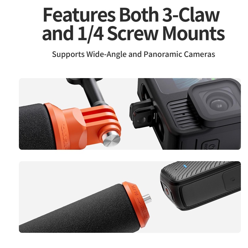 Floating Action Camera Grip Handle with Universal Mount for GoPro & 360 Cameras