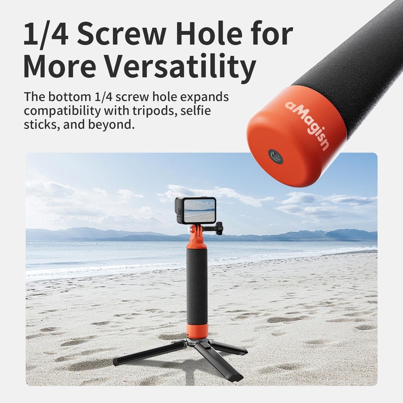 Floating Action Camera Grip Handle with Universal Mount for GoPro & 360 Cameras
