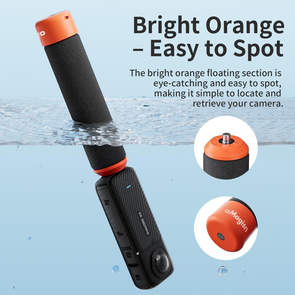 Floating Action Camera Grip Handle with Universal Mount for GoPro & 360 Cameras