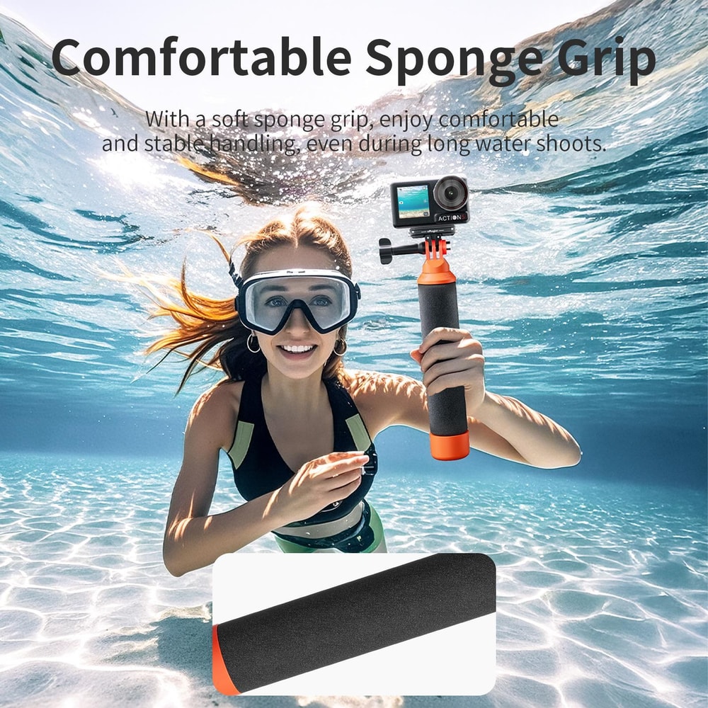 Floating Action Camera Grip Handle with Universal Mount for GoPro & 360 Cameras