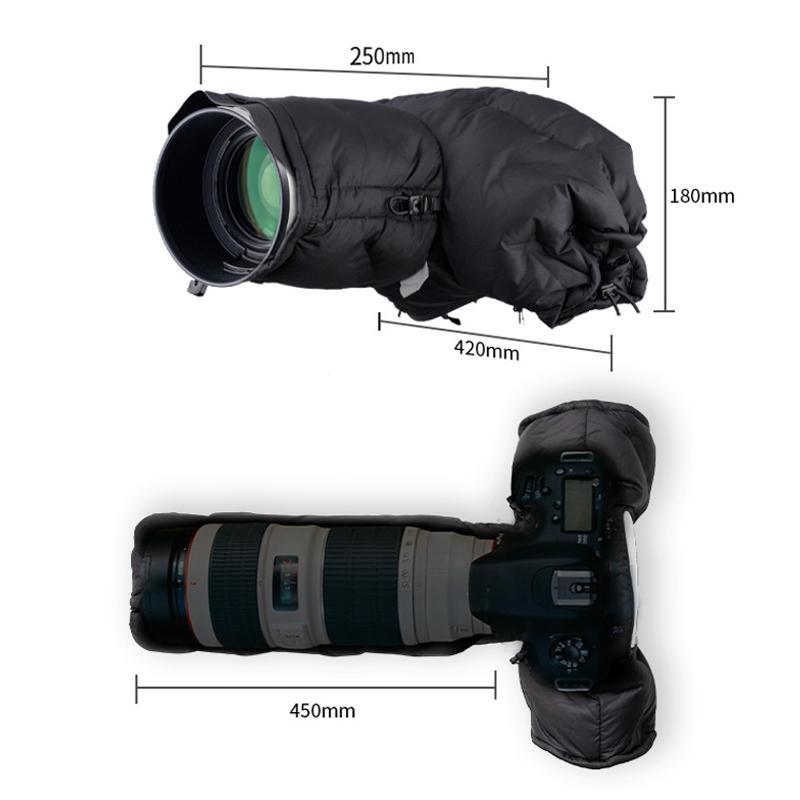 Camera Cold Weather Cover For DSLR Mirrorless Cameras With Waterproof Lens Protection 4