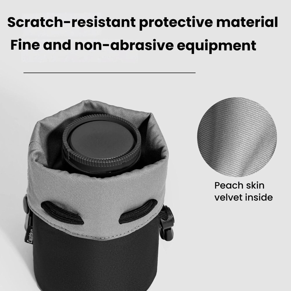 D296 Camera Lens Pouch Soft Shockproof WaterResistant DSLR Lens Case 2