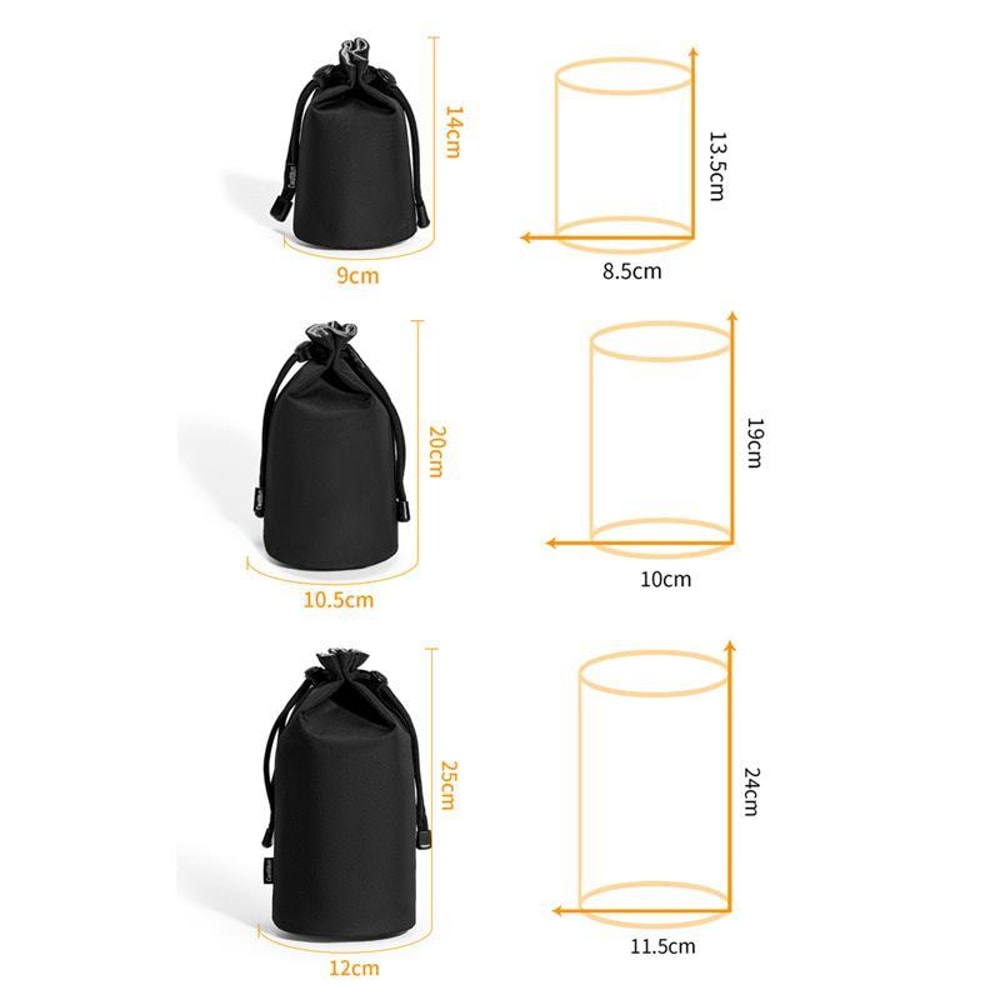 D296 Camera Lens Pouch Soft Shockproof WaterResistant DSLR Lens Case 10