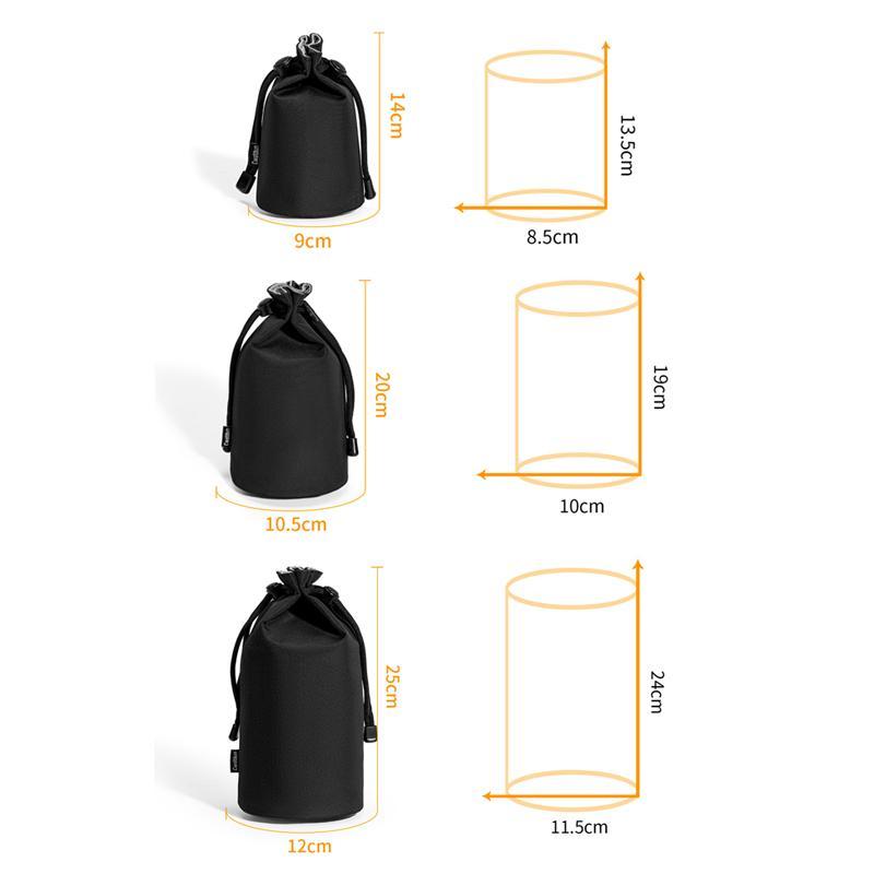 D296 Camera Lens Pouch Soft Shockproof WaterResistant DSLR Lens Case 10