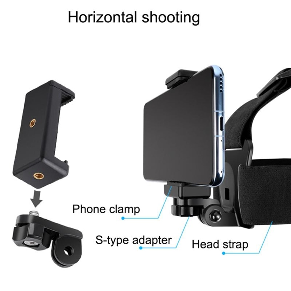 AdventureGrip Adjustable Action Camera Head Strap with Phone Mount for GoPro & Smartphones