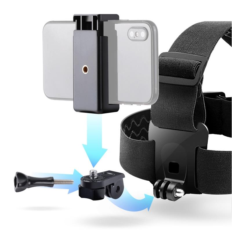 AdventureGrip Adjustable Action Camera Head Strap with Phone Mount for GoPro & Smartphones