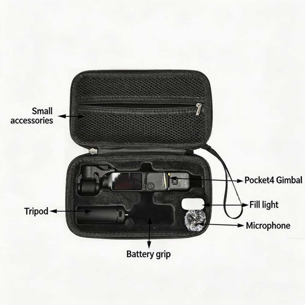 Pocket 4 Hard Carrying Case With Soft Flannel Interior And Travel Wrist Strap 4