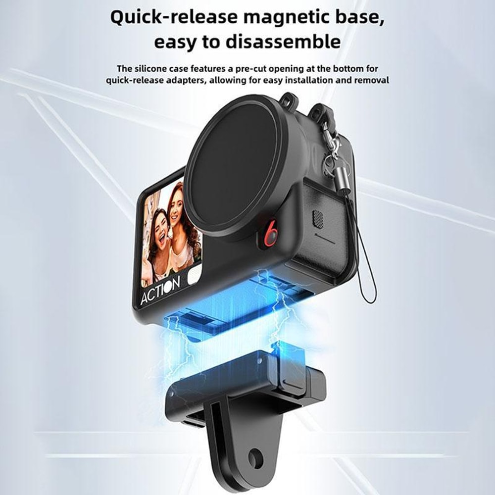 DJI Action 6 Silicone Protective Cover With Lens Cap Shockproof Camera Case 6