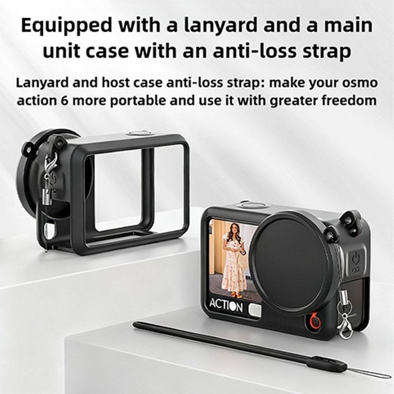DJI Action 6 Silicone Protective Cover With Lens Cap Shockproof Camera Case 10