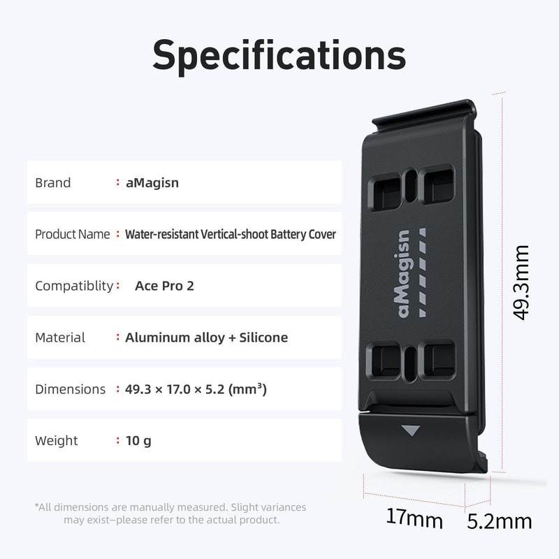 Magnetic Vertical Battery Door For Insta360 Ace Pro 2 Splashproof Quick Release Cover 3