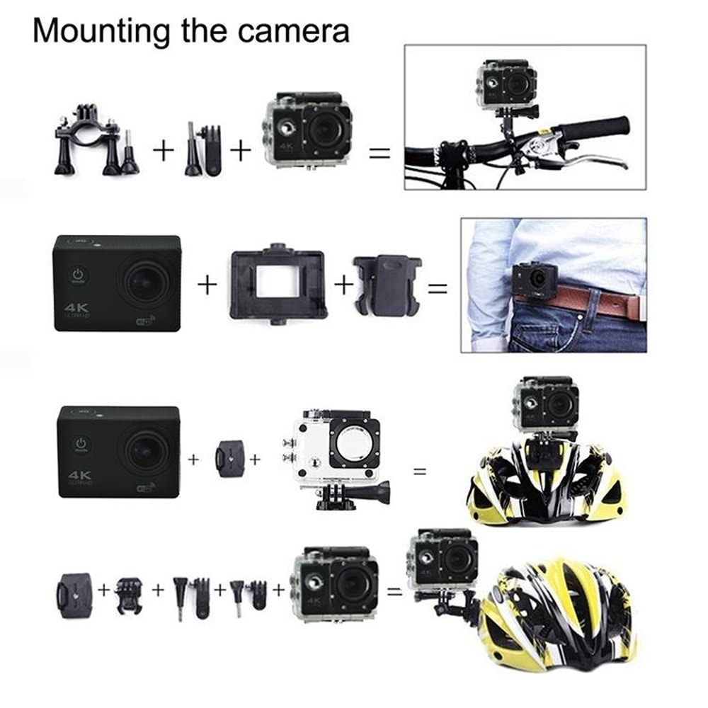 4K WiFi Waterproof Action Camera For Cycling Diving Adventure Sports Recording 5