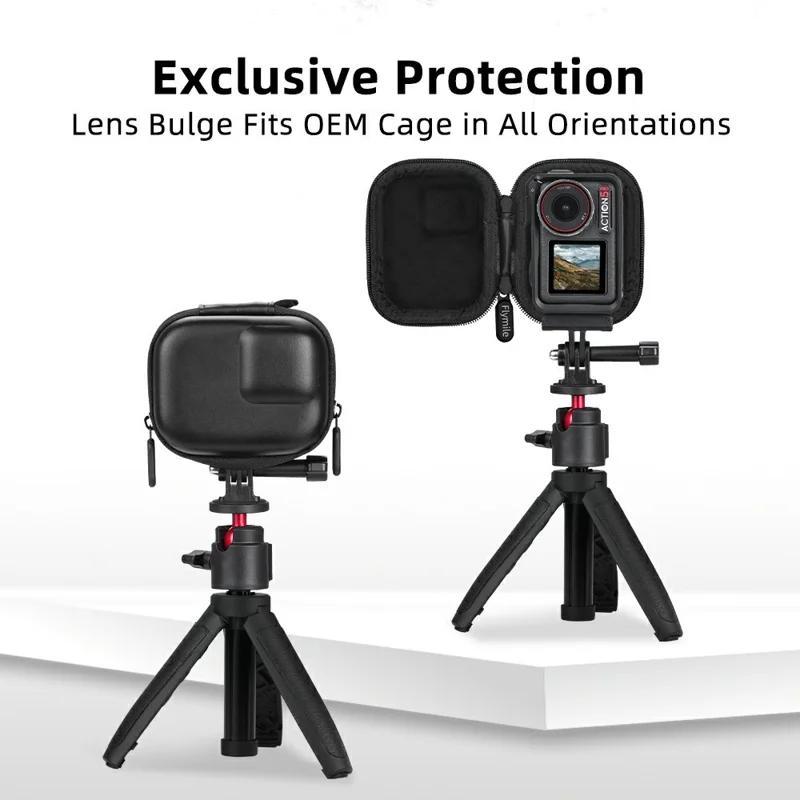 Portable Action Camera Case with Carabiner for DJI Osmo Action, Insta360 Ace Pro & GoPro
