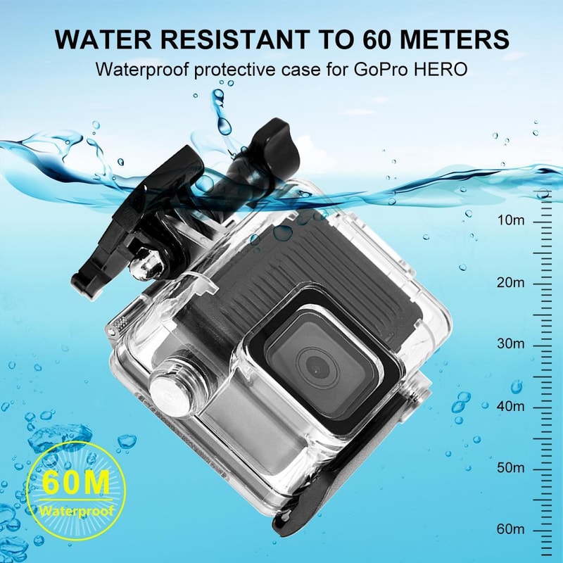 60m GoPro Waterproof Case For HERO 4K 2024 With Diving Mount Kit 5