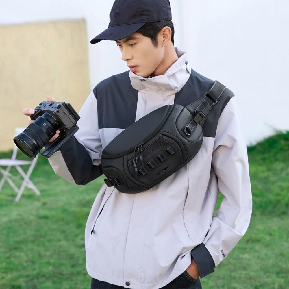 UrbanFlex Camera Sling Bag For Men With Removable Dividers Water Resistant Travel Design 8