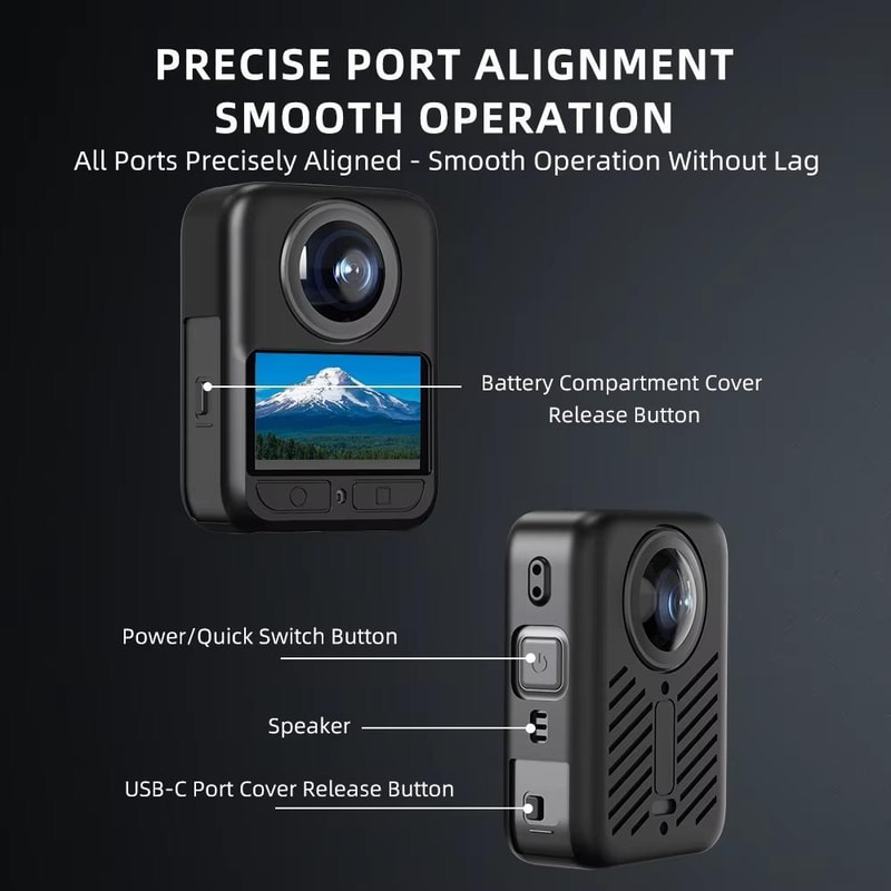 DJI Osmo 360 Silicone Protective Case With Lens Cap Shockproof Dustproof Camera Cover 7