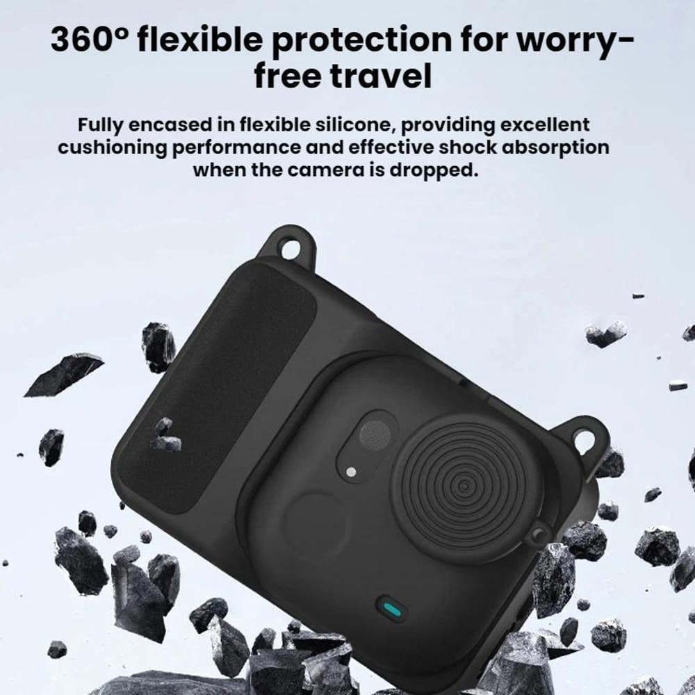 Silicone Protective Case For Insta360 GO Ultra Camera With Lens Cover Lanyard 4
