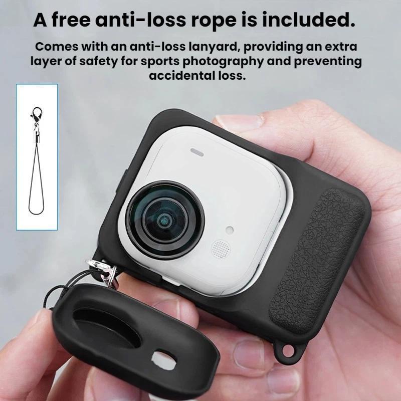 Silicone Protective Case For Insta360 GO Ultra Camera With Lens Cover Lanyard 6